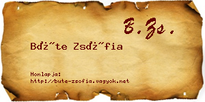 Büte Zsófia névjegykártya