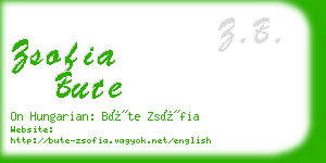 zsofia bute business card